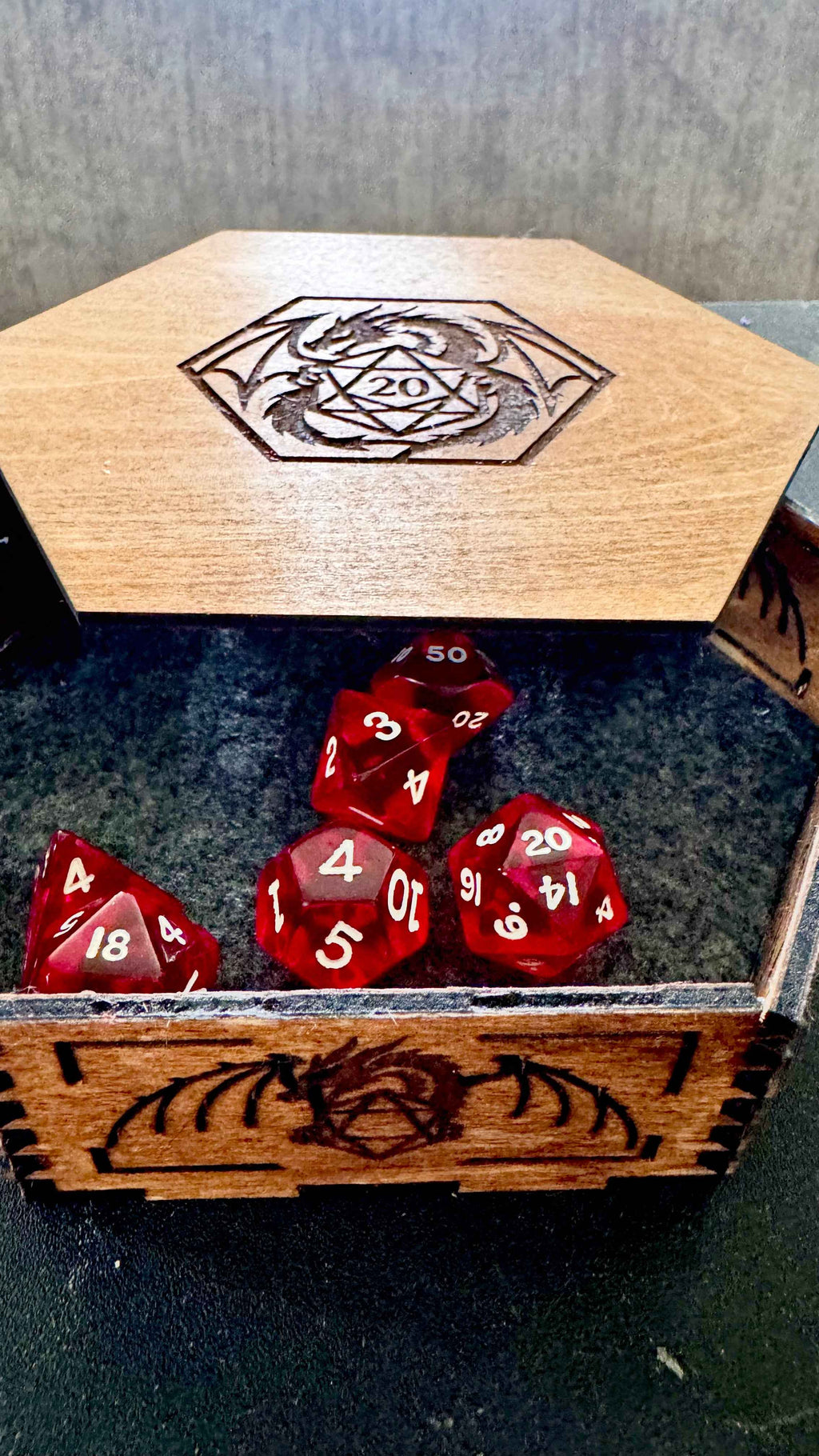 Dragon Dice Tray - Role Playing Game Accessory - Laser Engraved Gift