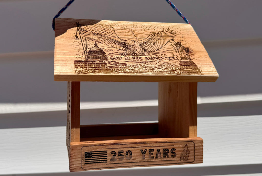 USA 250 Laser Engraved Bird Feeder
