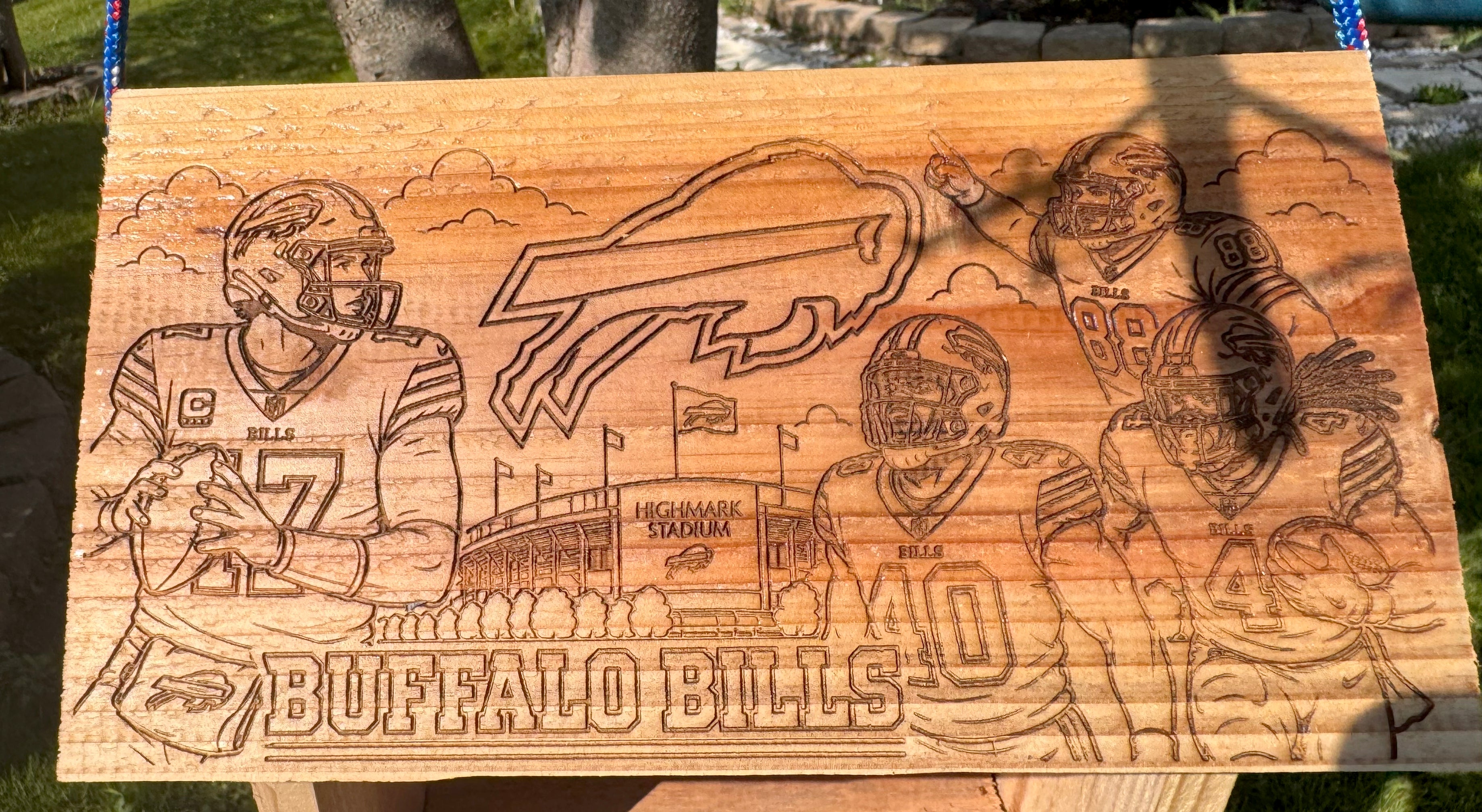 Buffalo Sports Cedar Bird Feeder | Laser Engraved WNY Team Fan Garden Décor Gift